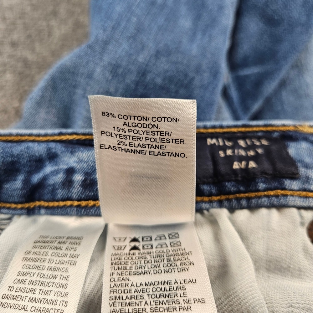 Lucky Brand Ava Mid Rise Skinny Ankle Jeans Medium Wash Blue Size 6/28 - Picture 8 of 10